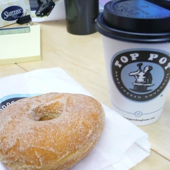 Top Pot Doughnuts - Cinnamon Sugar Ring + 8 oz Drip - Bakeries Near Me - Seattle, Washington Top Pot Doughnuts - Cinnamon Sugar Ring + 8 oz Drip - Bakeries Near Me - Seattle, Washington