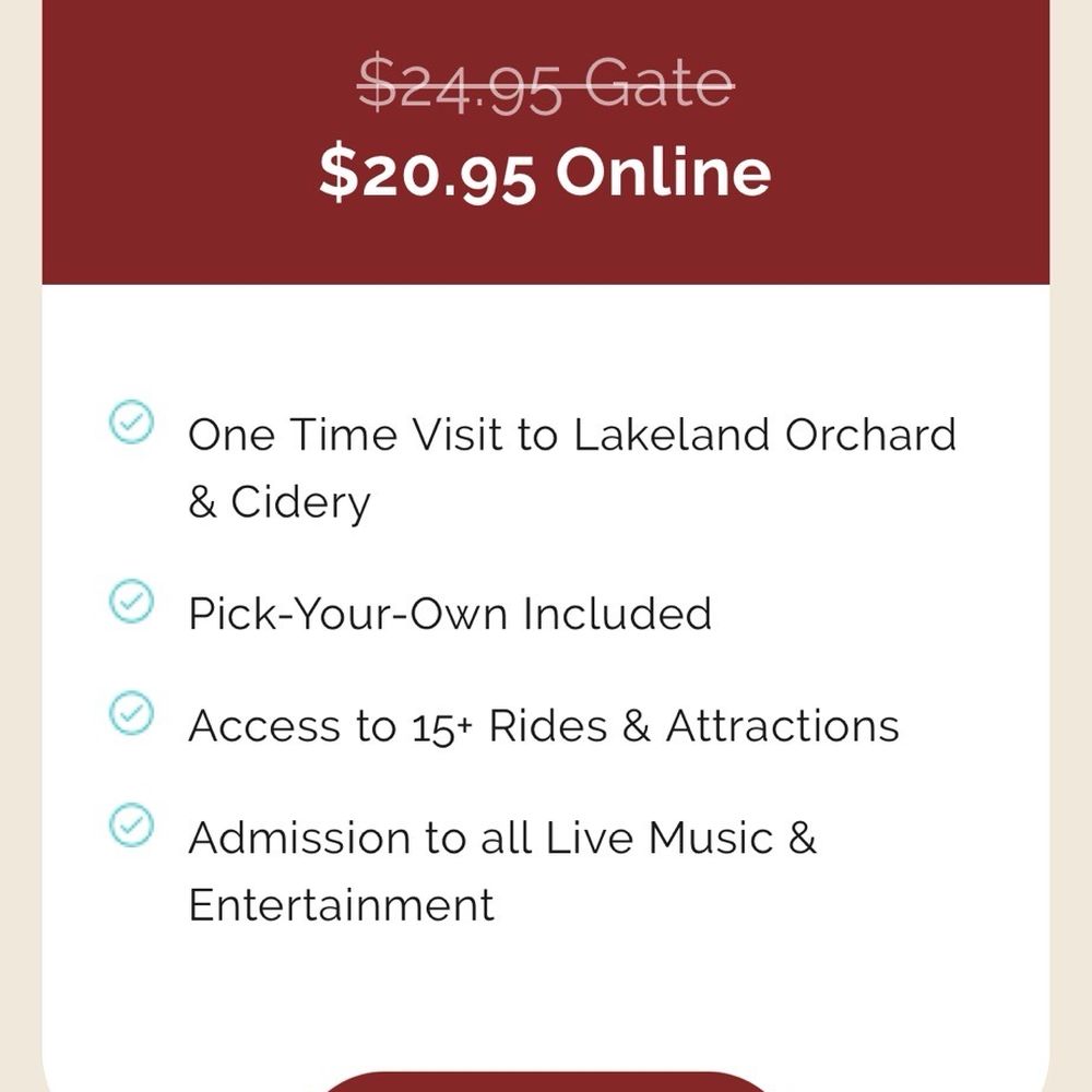 Lakeland Orchard - Basic description of ticket - Attraction Farms Near Me - Scott Township, Pennsylvania
