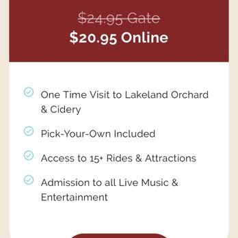 Lakeland Orchard - Basic description of ticket - Attraction Farms Near Me - Scott Township, Pennsylvania