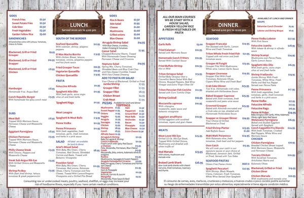 Menu photo 8 Triton Seafood Restaurant Marathon, FL Menu photo 8 Triton Seafood Restaurant Marathon, FL
