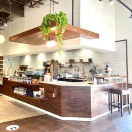 the interior of a coffee shop