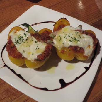 Rozafa Mediterranean Bistro - Mediterranean Stuffed Pepper $8.00 (Stuffed with rice and ground beef, topped with fresh mozzarella and tomato sauce) 12/2014 - Mediterranean Near Me - Quincy, Massachusetts
