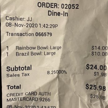 Rico's Acai - Receipt - Acai Bowls Near Me - Charlotte, North Carolina Rico's Acai - Receipt - Acai Bowls Near Me - Charlotte, North Carolina