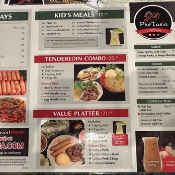 PhoTasia - Menu - Vietnamese Near Me - Irvine, California