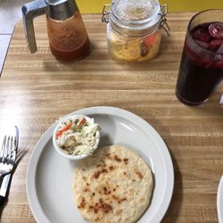 Pupuseria Las Delicias Restaurant - Pupusa with curtido