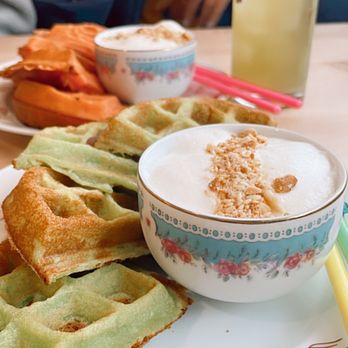 The Boat - Pandan waffle and pink pineapple waffle - Vietnamese Near Me - Seattle, Washington The Boat - Pandan waffle and pink pineapple waffle - Vietnamese Near Me - Seattle, Washington