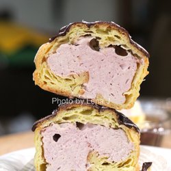 Patisserie Parmentier - Inside of Individual Raspberry Cream Puff ($6.49)