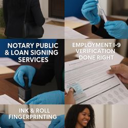 Emerald City Labs - Additional mobile services offered: Notary Public & Loan Signing Services, Employment I-9 Verification, and Ink & Roll Fingerprinting.