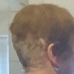 Frisör Klier - NACHHER: The back of my head after being cut by the woman at Frisor Klier in Bonlanden in Edeka (notice the chunks where she cut and shaved)