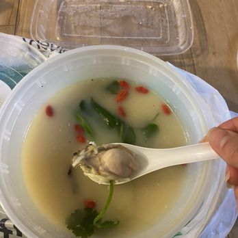 Lao Tang Jia - Oyster rice soup, so delicious! Nice size oysters as well - Soup Near Me - Irvine, California