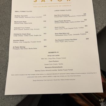 Savor - Menu - New American Near Me - San Antonio, Texas