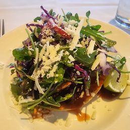 Tostada with sword fish Tostada with sword fish