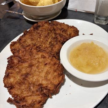 Junior's Restaurant & Bakery - 3 Potato Pancakes - American Near Me - New York, New York Junior's Restaurant & Bakery - 3 Potato Pancakes - American Near Me - New York, New York