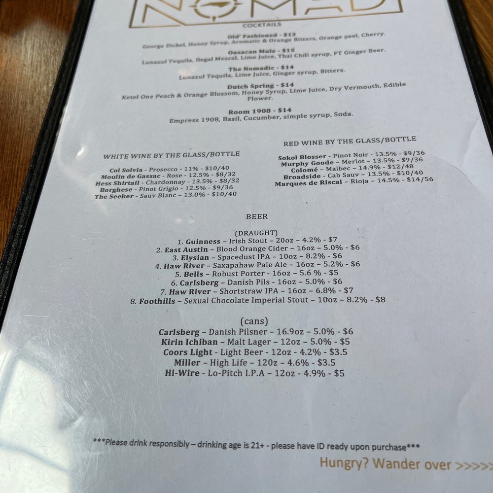 Drink Menu Drink Menu