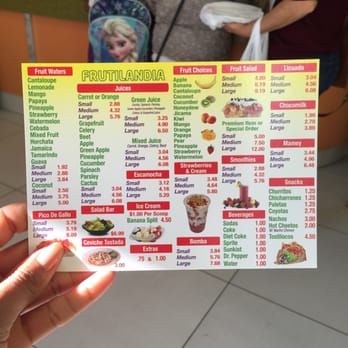 Frutilandia - A to go business card with the menu! - Juice Bars & Smoothies Near Me - San Diego, California