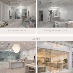 Be Colouring - We completed the interior painting for Gorjana at Danbury Fair Mall, including full drywall finishing.