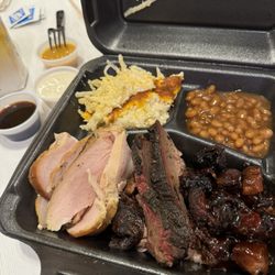 Fireside BBQ - 3-meats / 2-sides of YUMMY!! (Turkey, brisket, ends w/ funeral potatoes and beans)