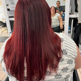 Expert Hair Do - This is my beautiful red hair after Bobby took time to dye it and everything, I love it only next time I'll get it in a darker color - Hair Salons Near Me - Sunnyvale, California