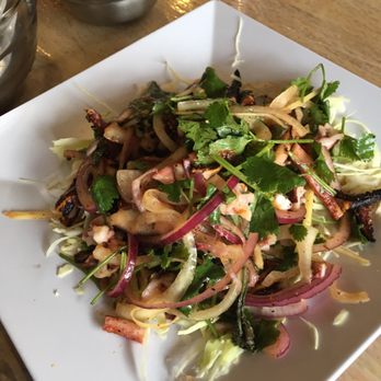 Thai Bamboo Restaurant - Yum Pla Muek. Delicious seafood salad. - Thai Near Me - Spokane Valley, Washington