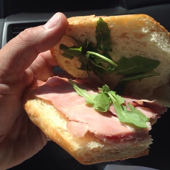 Each Peach Market - Park Road Parisien sandwich... Minus the tomato at my request, a very thin layer of meat a speckling of arugula and apparently no cheese - Grocery Near Me - Washington, DC, District of Columbia