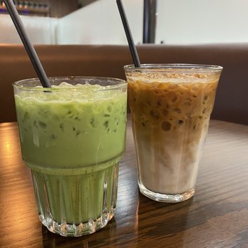 1228 Main - Iced Matcha with Oatmilk & vanilla, iced hazelnut latte - Bakeries Near Me - Las Vegas, Nevada