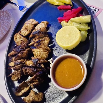Strawberry Moon - Vegetarían "chicken not chicken" dish - Mediterranean Near Me - Miami Beach, Florida Strawberry Moon - Vegetarían "chicken not chicken" dish - Mediterranean Near Me - Miami Beach, Florida