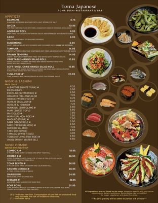 Menu photo 6 Toma Sushi Restaurant and Bar Kenmore, WA