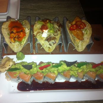 Tokio Pub - Godzilla Rolls and tacos (nacho taco, crying tiger shrimp, and crispy fish) at Tokio Pub..super delicious :-) - Japanese Near Me - Schaumburg, Illinois Tokio Pub - Godzilla Rolls and tacos (nacho taco, crying tiger shrimp, and crispy fish) at Tokio Pub..super delicious :-) - Japanese Near Me - Schaumburg, Illinois