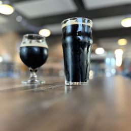 Matunuk Imperial Stout on the left, Black Point porter on the right. Matunuk Imperial Stout on the left, Black Point porter on the right.