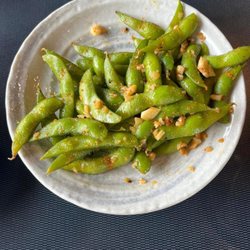 Tsunami Restaurant & Sushi Bar - ORGANIC chili and garlic EDAMAME