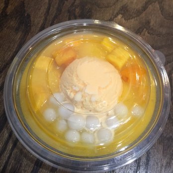 Icy Melon - A06. Mango Juice with Glutinous Rice Balls and Ice Cream $6.50 (To-Go Order) - Desserts Near Me - Edison, New Jersey