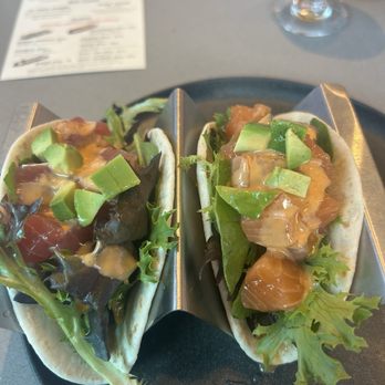 Kamukura Surf + Dine - Ahi and salmon tacos on happy hour for $12. They were phenomenal. - Ramen Near Me - Honolulu, Hawaii Kamukura Surf + Dine - Ahi and salmon tacos on happy hour for $12. They were phenomenal. - Ramen Near Me - Honolulu, Hawaii