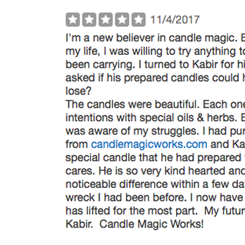 Candle Magic Works - Client review - Spiritual Shop Near Me