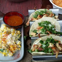 Red Chile Chicken Taco Platter