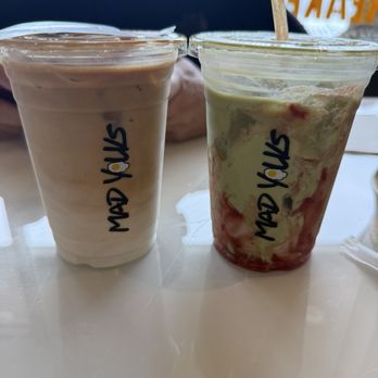 Mad Yolks - Ice latte and strawberry matcha - Breakfast & Brunch Near Me - San Jose, California