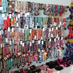 Fetch Pet Supplies & Gifts - View of some of the collar and harness options.