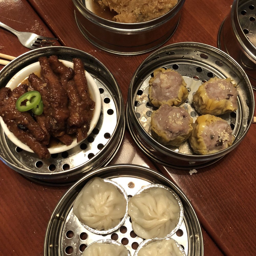 Sushi Lounge - Bean curd (top), chicken feet (left), pork shu mai (right), soup dumplings (bottom) - Sushi Bars Near Me - Tucson, Arizona Sushi Lounge - Bean curd (top), chicken feet (left), pork shu mai (right), soup dumplings (bottom) - Sushi Bars Near Me - Tucson, Arizona