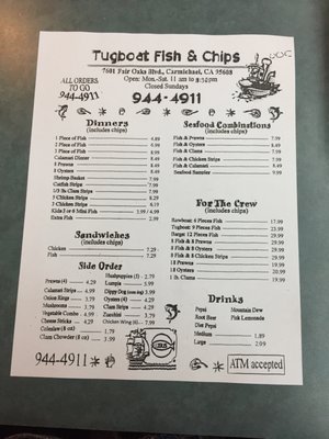 Menu photo 7 Tugboat Fish & Chips Carmichael, CA Menu photo 7 Tugboat Fish & Chips Carmichael, CA