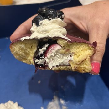 Donutique - The inside of the blueberry uzu donut- not gluten free - Coffee & Tea Near Me - Las Vegas, Nevada