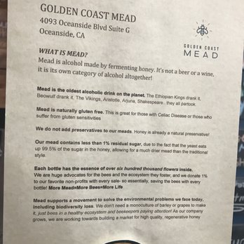 Golden Coast Mead - Breweries Near Me - Oceanside, California