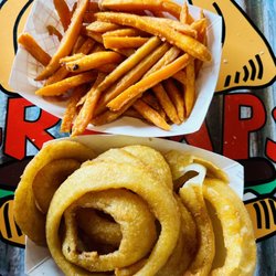 Grumps Burgers - Sweet Potato Fries and Onion Rings