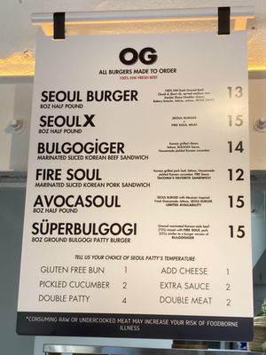 Menu photo 8 Burger Seoul Tacoma, WA
