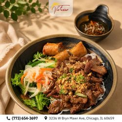 There's nothing quite like the perfect harmony of smoky, charred grilled beef and a crispy, golden egg roll atop a bed of fresh, cool ve