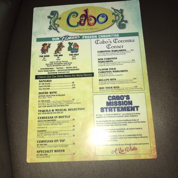 Cabo - The menu - Mexican Near Me - Rockville Centre, New York