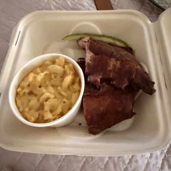 The Q - Half plate baby back ribs and one side of mac and cheese. 2/10 - Barbeque Near Me - Fort Bragg, California The Q - Half plate baby back ribs and one side of mac and cheese. 2/10 - Barbeque Near Me - Fort Bragg, California