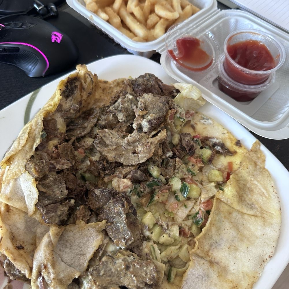 This was supposed to be "shaved lamb" gyro with tzatziki sauce This was supposed to be "shaved lamb" gyro with tzatziki sauce