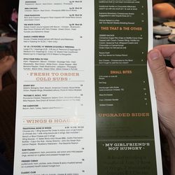 The Stone Bar & Grill - Menu
