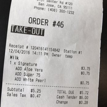 Ding Tea House - $5.72 for a drink, it isn't worth it. Byeeee! - Bubble Tea Near Me - San Jose, California Ding Tea House - $5.72 for a drink, it isn't worth it. Byeeee! - Bubble Tea Near Me - San Jose, California