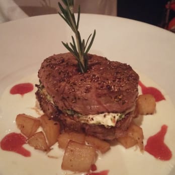 Firefly - Black pepper crusted stuffed filet.  Good God crazy delicious - Steakhouses Near Me - Panama City Beach, Florida