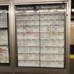 MTA - 175th Street Subway Station - Service notices and board for weekend + weekday work. (11/25/2018)